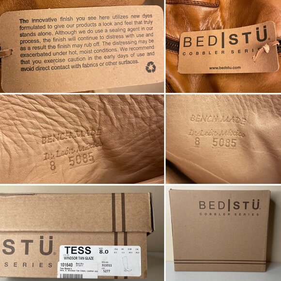 BED STU Tess Tan Distressed Leather Tall Riding Boots BEDSTU Size 8 - Picture 16 of 16